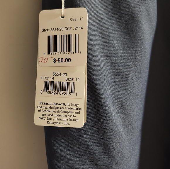 NWT- Pebble Beach Golf Capri Performance Pants Size 12. 👖 Blue - Picture 6 of 13